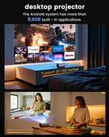 YDH-Q8 Pro Vente directe d'usine Projecteur 4K Android 13 720P 600 Lumens Système Google TV authentique Mise au point automatique Projecteur d'intérieur 4K