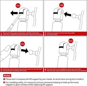 C16-06874 17inch 40lbs/178n khí mới sốc strut cho Leer là Camper Shell xe tải Topper cửa sổ phía sau Pickup Cab tán cửa - Product Image 5