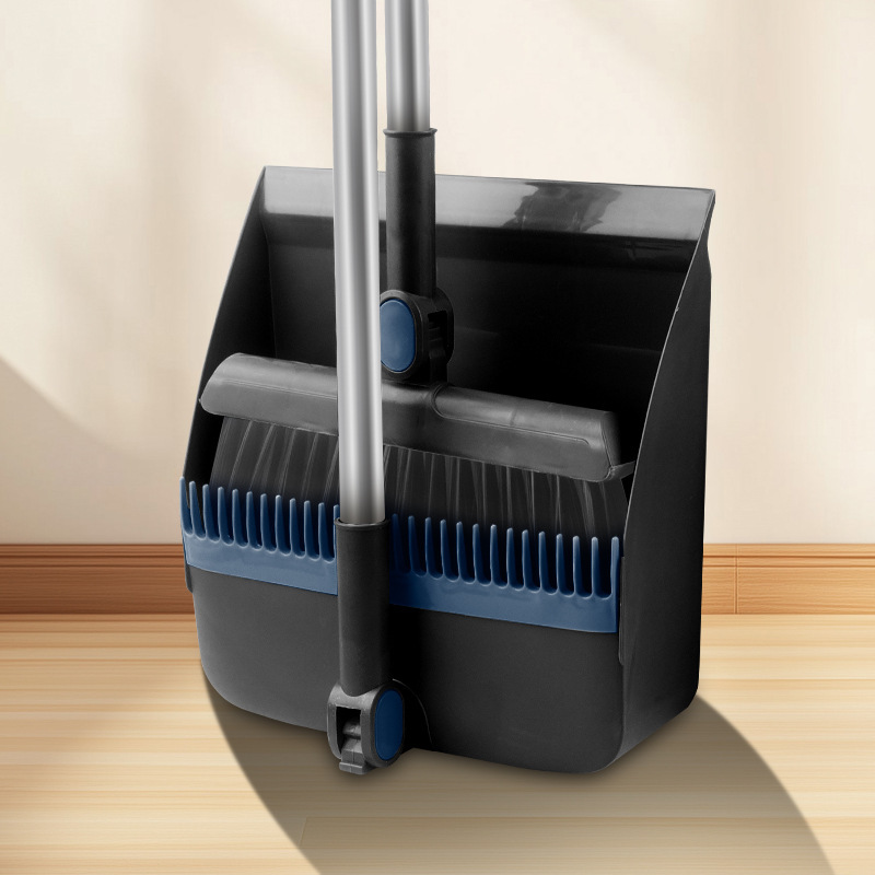 Black folding 2-piece set [broom and dustpan]