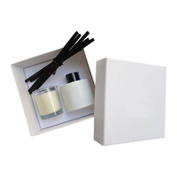 Diffuseur de parfum personnalisé avec boîtes d'emballage, bouteille en verre de 500ml, fabricant de bougies, ensemble de papier, cadeau avec fenêtre transparente