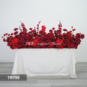 Chemin de table en fleurs d'hortensia artificielles en soie de haute qualité, design réaliste, sur mesure, pour centre de table de mariage et scène de fête - Product Image 2