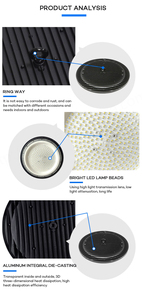 Lámpara LED de Alta Bahía para Exteriores, Duradera, Tipo UFO, 6500K, IP65 Impermeable, Garantía de 3 Años, Regulable, 100W-300W, Amplio Rango de Voltaje - Product Image 5