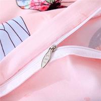 Simple 4 pièces motif papillon imprimé polyester brossé drap housse de couette et taie d'oreiller ensemble pour un usage domestique
