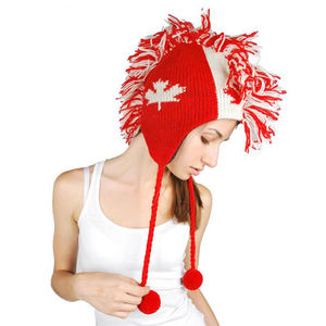 Bonnet en <span class=keywords><strong>laine</strong></span> Mohawk tricoté personnalisé avec rabats d'oreille - Product Image 6