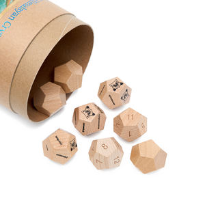 Prix d'usine en gros, dés en bois polyédriques de 2,5 cm, logo personnalisé, motifs, numéros, naturels, vierges, D12, durables pour les jeux de dés - Product Image 6