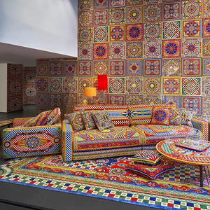 Nuevo Sofá de Sala de Estar con Patrón de Arte Clásico, Estilo Moderno de Lujo, Cómodo, Ecológico y de Tela Resistente - Product Image 3