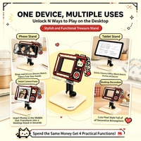 Support de téléphone portable pliable multifonctionnel en acrylique pour bureau et étudiants, design personnalisé OEM, motif chat
