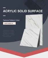 KKR pierre artificielle sans silice panneau de marbre blanc grande dalle feuille de surface solide acrylique pur modifié pour les comptoirs