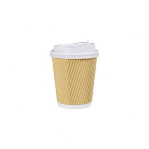 8oz 12oz 16oz Disposable <b>Corrugated</b> <b>Paper</b> Insulated Takeaway Coffee Cup with Cover Lid - Product Image 4