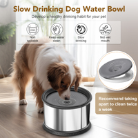 Bol à eau pour chien en acier inoxydable anti-déversement à absorption lente avec tapis antidérapant pour chiens de petite, moyenne et grande taille