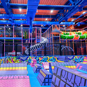 Parc d'aventure intérieur tout-en-un, équipement <span class=keywords><strong>de</strong></span> parc <span class=keywords><strong>de</strong></span> <span class=keywords><strong>trampoline</strong></span>, karting, montagnes russes aériennes et parcours ninja, durable, entièrement personnalisable - Product Image 1