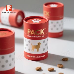 Biodegradável Logotipo Personalizado Fácil Aberto <span class=keywords><strong>Food</strong></span> Grade Dog Cat <span class=keywords><strong>Round</strong></span> Cilindro Recipiente Pode Caixa Hermético <span class=keywords><strong>Pet</strong></span> <span class=keywords><strong>Food</strong></span> Paper Tube Embalagem - Product Image 3