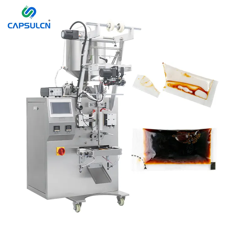 CapsulCN Automatic Vertical Packaging Sachet Vegetable Oil Soy Sauce Tomato Filling Making Ketchup Liquid Packing Machine