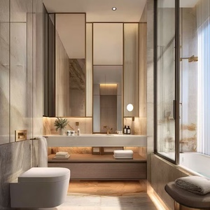 BALOM Italian Style Bathroom Cabinet Wood MDF Plywood Melamine Vanity with Smart Mirror and Ready to Assemble - Product Image 4