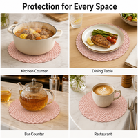 Sous-plat en silicone personnalisable, résistant à la chaleur, texture nid d'abeille, imperméable, facile à nettoyer, protection de table ronde pour cuisine et salle à manger