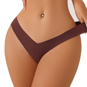 S-SHAPER Culottes string pour femme en soie glacée, sans couture, taille basse, forme en V - Product Image 1