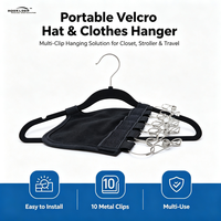 Cintre portable pour chapeaux et vêtements avec 10 pinces en nylon en forme de U, organisateur suspendu multi-usages écologique pour placard, poussette, voyage