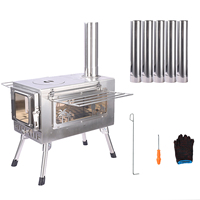 Barbecue portable pliable en acier inoxydable Luling, pour jardin, camping, grill à bois, sécurité des flammes, pour 3 à 5 personnes