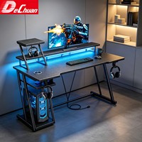 Escritorio Gamer Inteligente RGB de Fábrica Foshan con Regleta de Alimentación Integrada y Estantes de Almacenamiento Reversibles