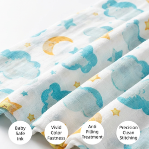 Couverture d'emmaillotage et d'allaitement <span class=keywords><strong>en</strong></span> mousseline de coton de <span class=keywords><strong>bambou</strong></span> GOTS 47x47 surdimensionnée, personnalisable et imprimée, prix usine, vente <span class=keywords><strong>en</strong></span> gros - Product Image 4