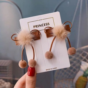 2023 Autumn/Winter Fluffy Hair <b>Clips</b> for Girls, Pom-pom <b>Bows</b>, Cute Hair Accessories, Children's Top <b>Clips</b>, Princess Hair - Product Image 3