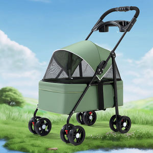 Poussette pliable légère à quatre roues pour animaux de compagnie, style élégant et luxueux, portable pour chats et chiens, idéale pour les sorties – Nouveauté 2025, Vente Flash - Product Image 4