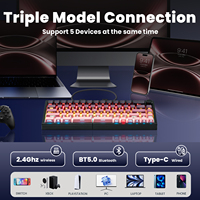 Zornher ST68 Blackberry Split Keyboard RGB Backlit Hot-Swap Customized Three-Mode Mechanical Gaming Keyboard for Office