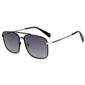 Rectangle Sunglasses Metal Frame Full Rim Dark Gray Lenses 100% UV Protection Unisex Adult Outdoor Activities - Product Image 5
