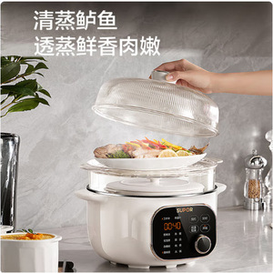 ซูปอร์เครื่องนึ่งอาหารไฟฟ้า 4 ลิตร ควบคุมเวลาแบบดิจิตอล หม้อนึ่งและหม้อตุ๋นอเนกประสงค์พร้อมหม้อด้านในเซรามิก - Product Image 3