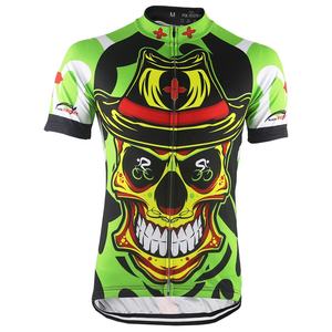 HIRBGOD Mens <span class=keywords><strong>Vintage</strong></span> Biker t-shirt scheletro <span class=keywords><strong>ciclismo</strong></span> Jersey ciclista che indossa Jersey Outdoor Full Zip abbigliamento da bicicletta - Product Image 1