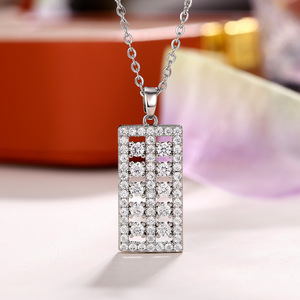 Collar con colgante Lucky Abacus para mujer, accesorios de cadena larga para uso diario a la moda - Product Image 3