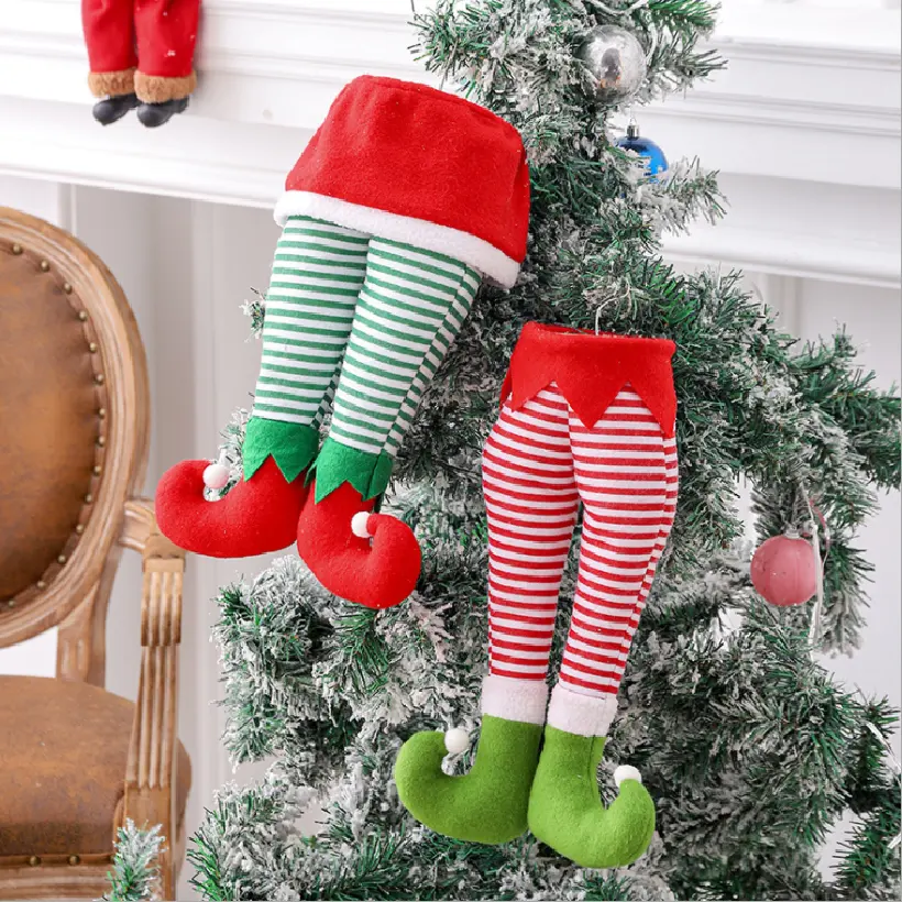 Navidad pequeña botas decoración colgante bolígrafo zapatos zapatos botas de caramelo 