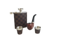 Flasque Jack Daniel personnalisée de 8 oz en acier inoxydable en cuir noir personnalisable