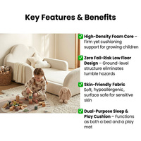 Canapé de chambre d'enfant OEKO-TEX élégant en mousse intégrale, vente en gros, en velours cristal, pliable, pour garçons et filles
