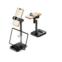 Support de bureau télescopique multifonctionnel en alliage pour diffusion en direct, support de téléphone pour selfies et support de tablette double appareil