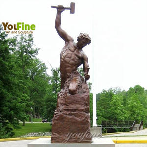 YOUFINE tamaño real famoso latón bronce hecho a sí mismo hombre estatua latón cuerpo constructor <span class=keywords><strong>escultura</strong></span> para decoración <span class=keywords><strong>de</strong></span> jardín al aire libre - Product Image 5