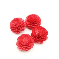 Diffuseur de parfum en roseaux, fleurs artisanales en bois de sola rouge, vente chaude, 4-4,5 cm, 6 cm