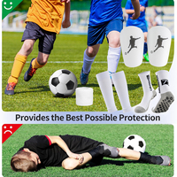 Ensemble de jambières de sport en polyester durable pour adultes Protège-tibias de football antidérapants Mini chaussettes Protection confortable contre les tractions