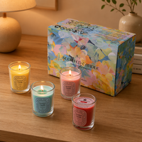Coffret Cadeau de Bougies Parfumées en Cire de Soja dans un Pot en Verre Aromatique Fait Main de Luxe avec Logo Personnalisé Little Flame - Édition Spéciale Diwali