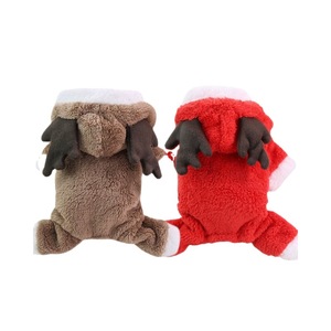 Christmas Pet <b>Clothes</b> Thick Fleece Warm Dog <b>Cat</b> Hoodie Reindeer Costume Autumn Winter Apparel <b>For</b> Small Dogs - Product Image 5