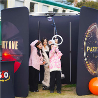Cabina de Fotos 360° para Negocios, Personalizable con Calcomanías, Base Suave con Soporte de Mano y Efecto de Estrella, para Uso Profesional