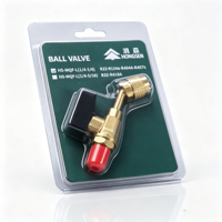 Vanne à boisseau sphérique en laiton HONGSEN HS-MQF-L 1/4" SAE pour climatiseur R22/R134a/R404A/R407C, vanne de charge de réfrigérant, garantie 1 an