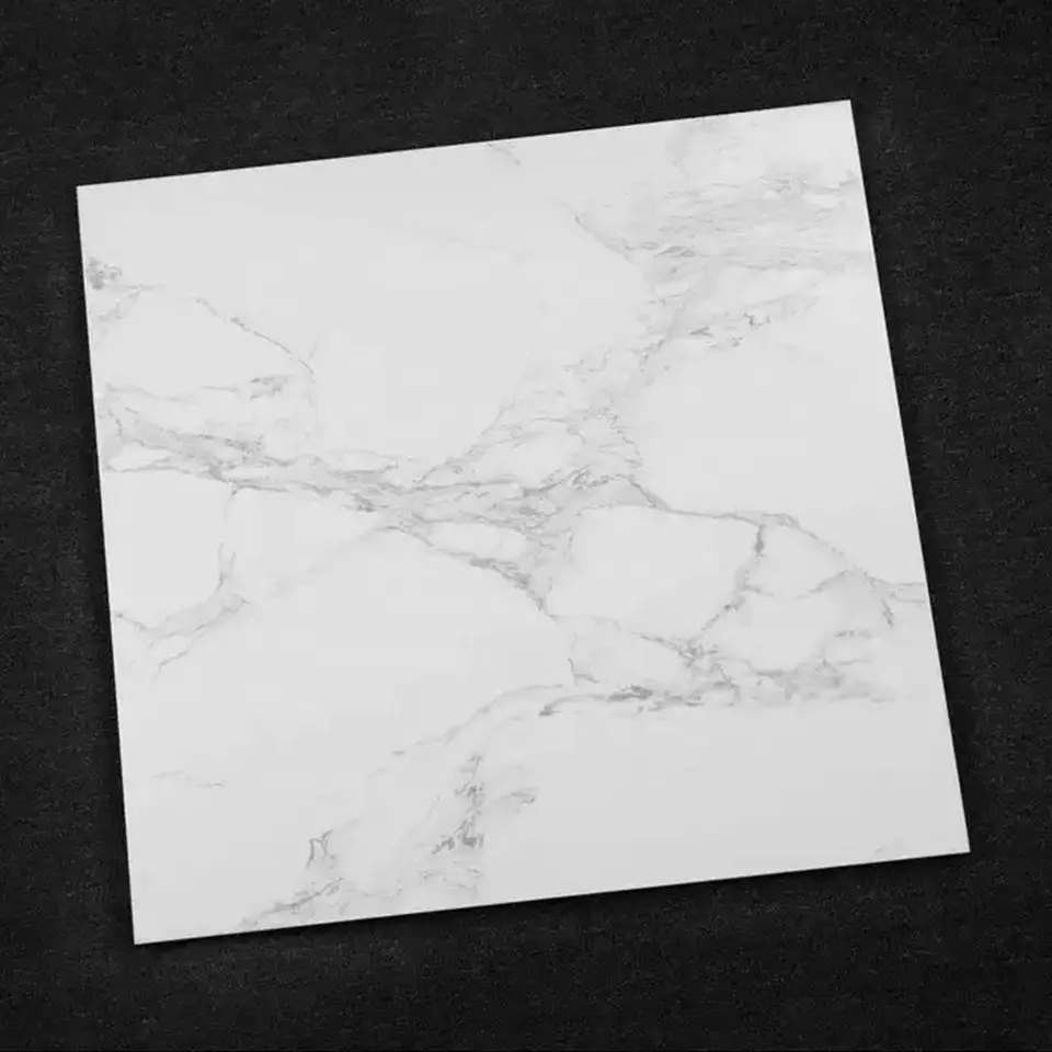 ราคาดี Vitrified กระเบื้องราคาอินเดีย600*600 Carrara สีขาวขัดผนังกระเบื้องปูพื้นการออกแบบที่ทันสมัย