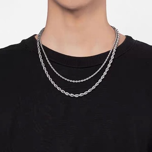Trendy Unisex Gold Plated Stainless Steel Water-wave <b>Chains</b> Necklaces Designer Minimalist Parties High Quality Wholesale - Product Image 6