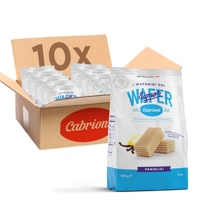 Wholesale Cabrioni Italian Brand Signor Waferini Mini Wafer <b>Sweet</b> Vanilla Cream-Filled Crispy Snack Breakfast <b>Box</b> 10 X 400gr - Product Image 1