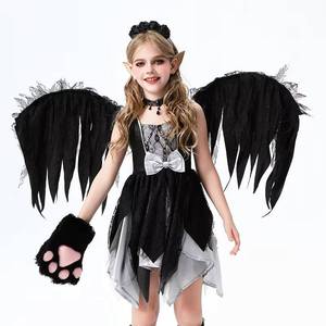 Disfraz de Ángel Negro para Niñas, Vestido con Alas para Halloween, Cosplay, Carnaval, Fiesta, Actuación - Product Image 3