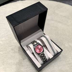 CHENXI 003A Relojes de Cuarzo Rosa para Mujer con Brazalete de Cadena de Diamantes de 18 cm y Caja de Regalo, Conjunto de Relojes Casuales para Mujer, Regalo de Belleza de 2 Piezas - Product Image 2