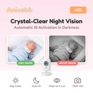 Meilleur Moniteur Bébé 2025 avec Écran IPS 3,5 pouces, Audio Bidirectionnel HD 720P, Vision Nocturne 5m, Surveillance de la Température, Compatible Téléphone Mobile - Product Image 5