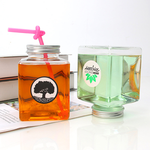Botella Biodegradable de plástico transparente para frutas, leche, té, taza de bebidas, <span class=keywords><strong>café</strong></span> con tapa, 500ml - Product Image 1