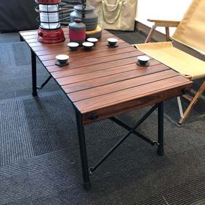 OnwaySports Egg Roll <strong>Table</strong> Outdoor Camping Folding <strong>Table</strong> Aluminium Wood Grain Height Adjustable Portable <strong>Table</strong> - Product Image 6